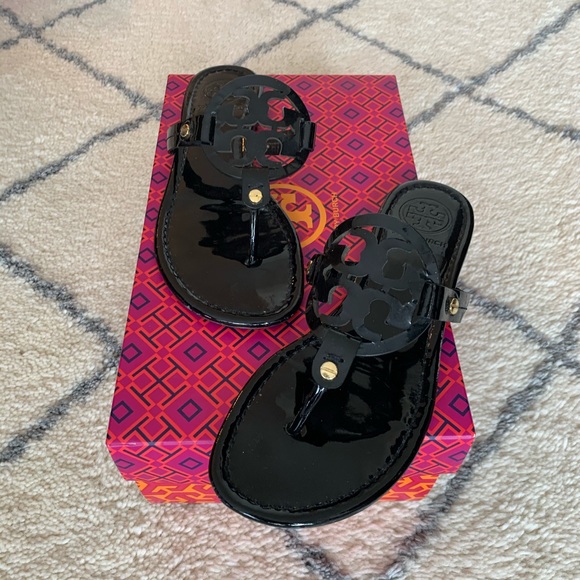 Tory Burch Shoes - TORY BURCH Black Miller Sandals